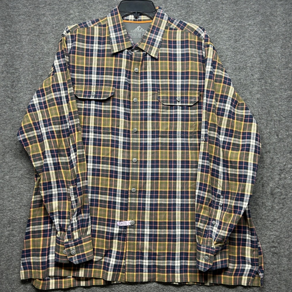 Croft & Barrow‎ Mens XL Quick Dry Plaid Flannel Button Down Shirt
